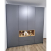 Skříň na oblečení s nikou Doros Dale Antracit/Dub Evok 4 dveře 206 × 52 × 220 (44900527)