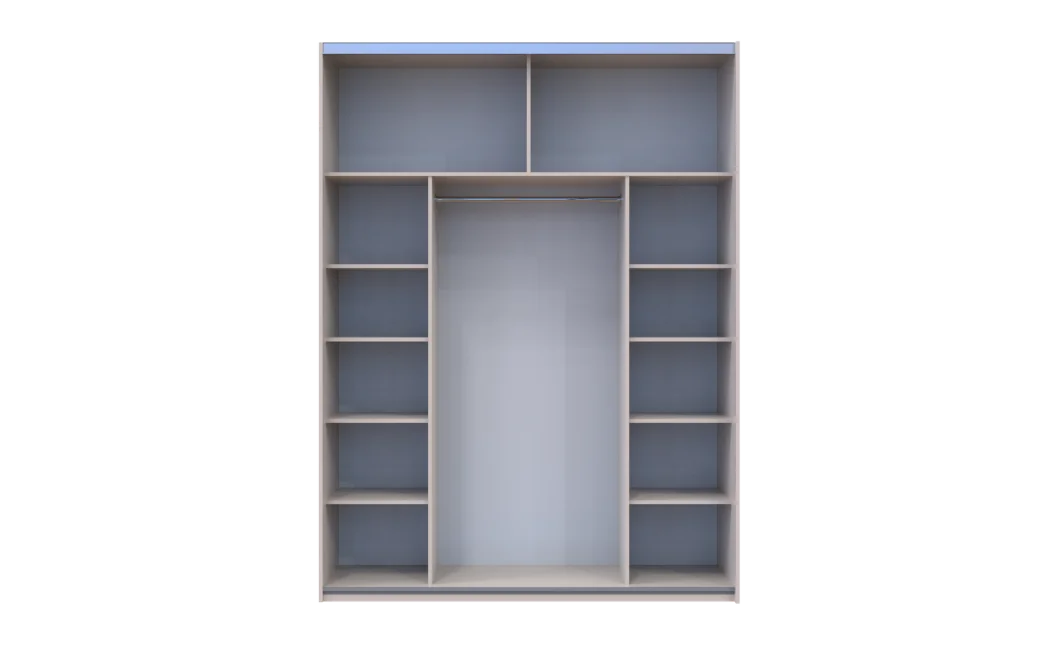 Šatní skříň s posuvnými dveřmi Doros G-Caiser Kašmír / Černá 1 DTD / 1 sklo / 3 části 180x60x240 (42005323)