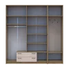 Šatní skříň Doros Rondi s věšákem, zrcadlem a nástavcem Dub Artisan / Kašmír, 4 dvere 220×52×236 (42005298)