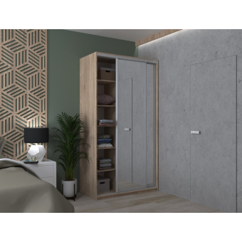 Šatní skříň Doros City Light Dub Sonoma 2 zrcadla 120×60×225 (42002036)