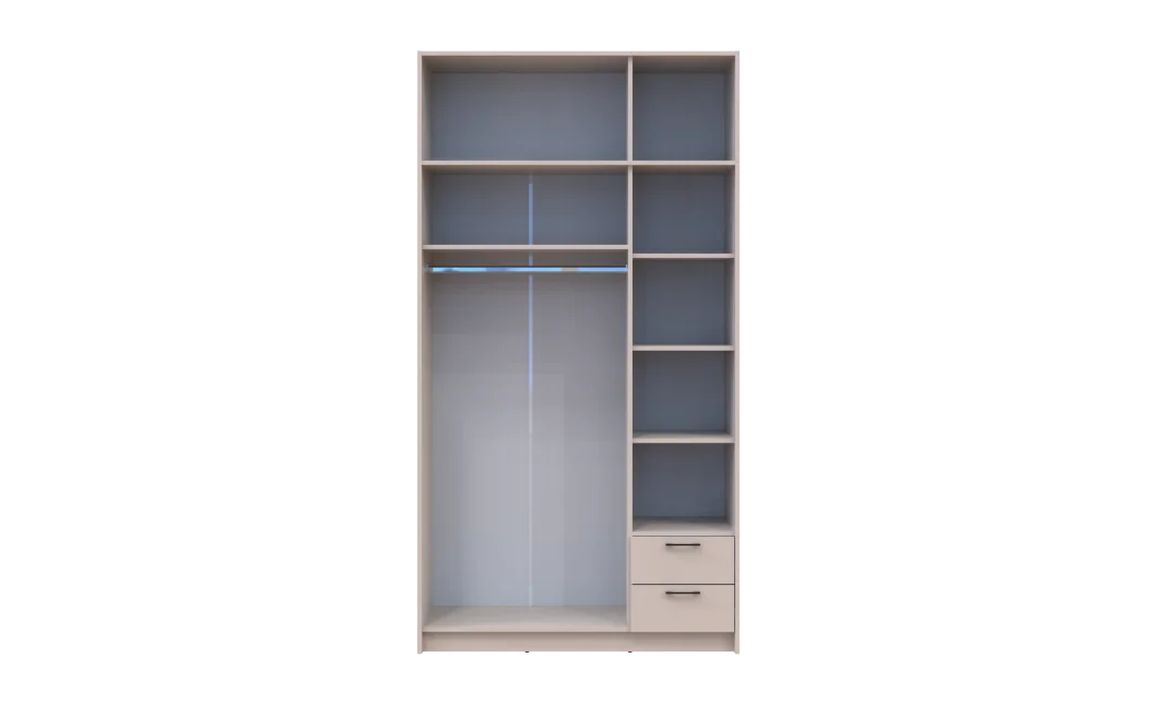 Šatní skříň Doros Rondy se zrcadlem a nadstavcem Kašmír 3 dvere 121x52x236 (80738475)