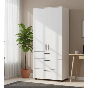 Skříň na oblečení Doros Thorn Bílá 2 DTD/3Š tyč 90х51.6х200 (44900437)