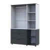 Skříň na oblečení Doros Thorn Antracit/Bílá 3 DTD/3Š tyč 135х51.6х200 (44900517)
