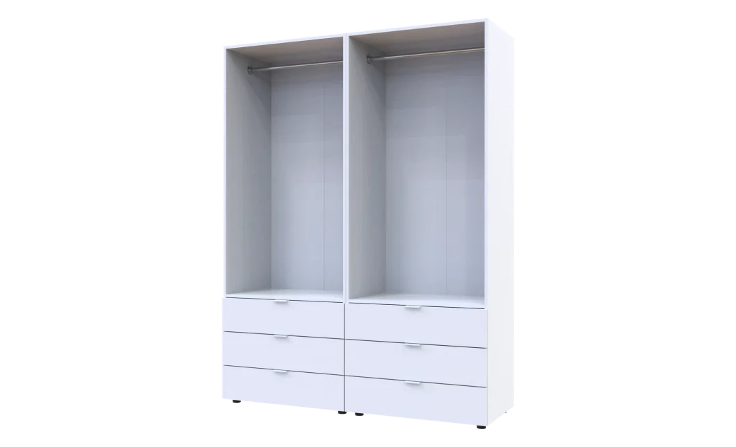 Šatní skříň na oblečení Doros Gelar set Bílá 2+2 dveře 155×49,5×203,4 (42002117)