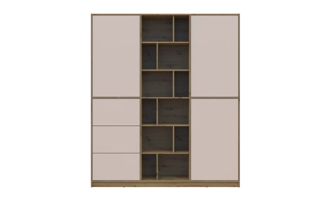 Skříň na oblečení Doros Morgan Dub Artisan/Kašmír DTD /Zásuvky 180×40×210 (44900409)