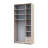 Šatní skříň Doros Rondy s s vysokým nástavcem a zrcadlem Kašmír 3 dvere 121x52x260 (80738486)