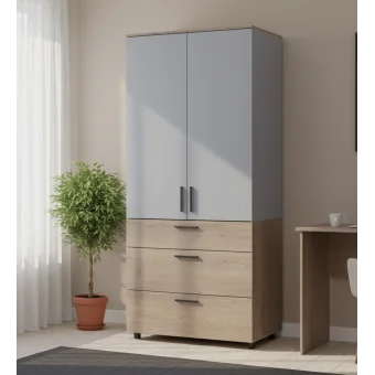 Skříň na oblečení Doros Thorn Cremona Cannolo/Šedá 2 DTD/3Š police 90х51.6х200 (44900458)