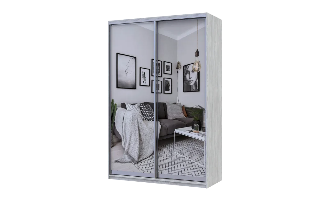 Šatní skříň Doros City Light Borovice Natti 2 zrcadla 150×60×225 (80736514)