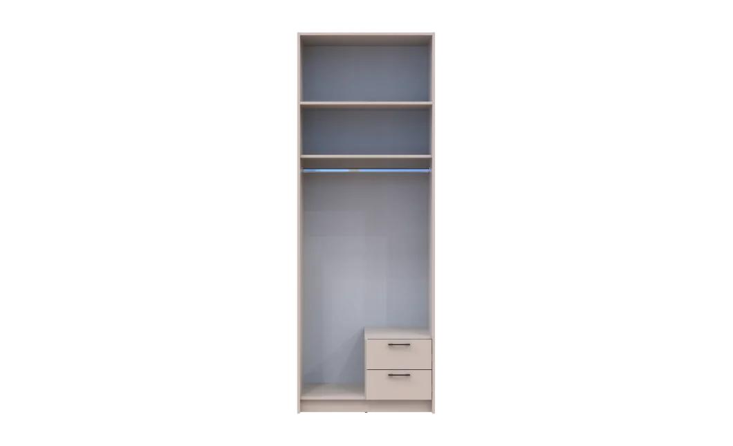 Šatní skříň Doros Rondy se zrcadlem a nadstavcem Kašmír 2 dvere 82x52x236 (80738470)