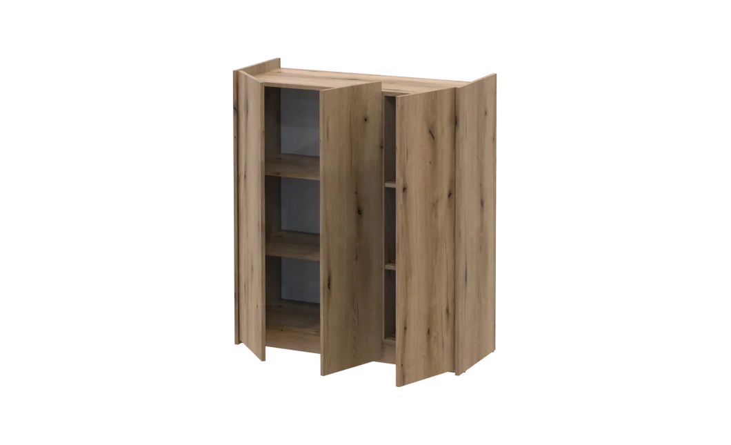 Botník se zrcadlem Doros Kassel Dub Evok 3 DTD 97×40×110 (42005500)
