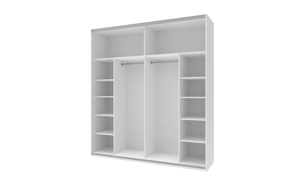 Šatní skříň Doros G-Caiser Bílá / Dub Evok  vložka Grafit 2 DTD / 5 části 220×60×240 (44900390)