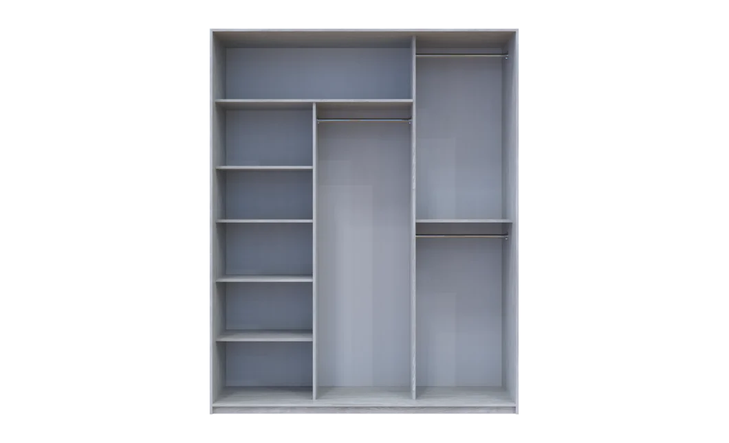 Šatní skříň Doros City Light Borovice Natti 1 DTD / 2 zrcadla 180×60×225 (80736520)