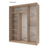 Šatní skříň Doros City Light Dub Sonoma 1 DTD / 2 zrcadla 180×60×225 (44900030)