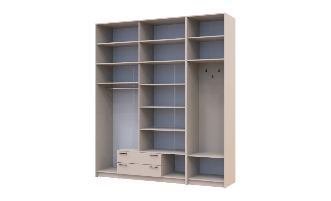 Šatní skříň Doros Rondi s věšákem a vysokým nástavcem Kašmír 4 dvere 220x52x260 (42005399)