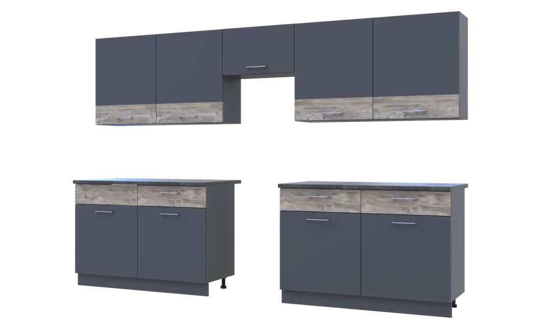 Kuchyně Lea Doros 3 m Grafit/Klondike DTD 300×60×250 (81000012)
