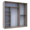 Šatní skříň Doros City Light Dub Sonoma 2 DTD / 1 zrcadlo 225×60×225 (42002135)