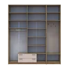 Šatní skříň Doros Rondi s věšákem, zrcadlem a vysokým nástavcem Dub Artisan / Kašmír, 4 dvere 220×52×260 (42005302)