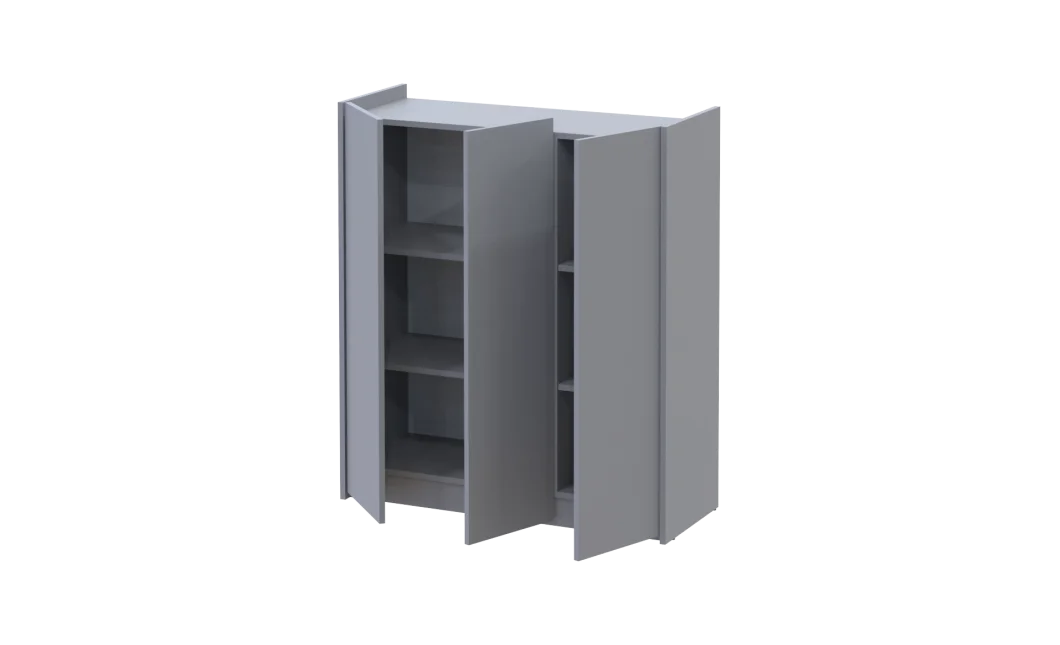Botník se zrcadlem Doros Kassel Šedý 3 DTD 97×40×110 (42005509)