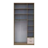 Šatní skříň Doros Rondy s vysokou antresolou Dub Artisan/Kašmír 3 dvere 121×52×260 (42005193)