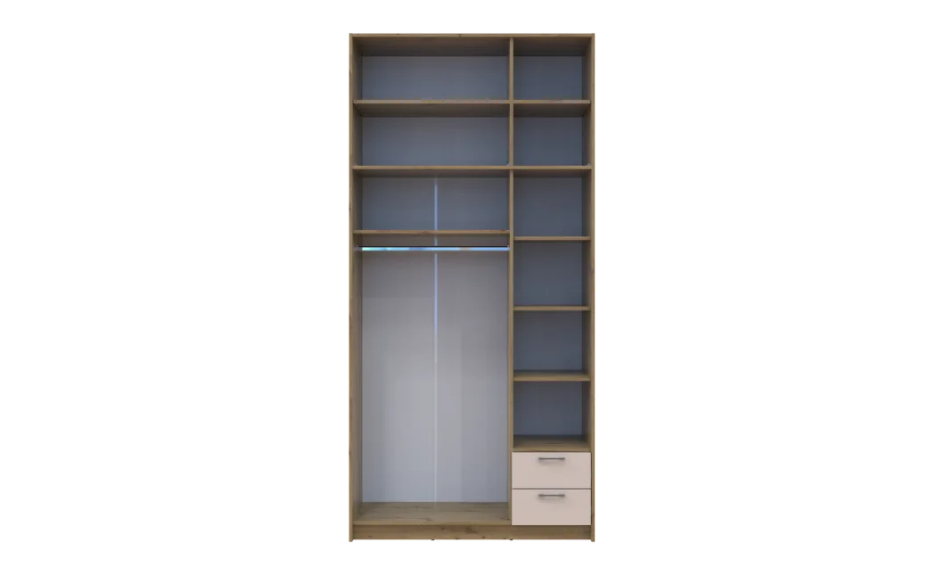 Šatní skříň Doros Rondy s vysokou antresolou Dub Artisan/Kašmír 3 dvere 121×52×260 (42005193)