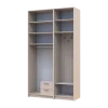 Šatní skříň Doros Rondi s věšákem, zrcadlem a vysokým nástavcem Kašmír 2 dvere 142x52x260 (42005406)