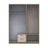 Šatní skříň Doros Rondi s věšákem a zrcadlem Dub Artisan / Kašmír, 2 dvere 142×52×195 (42005270)