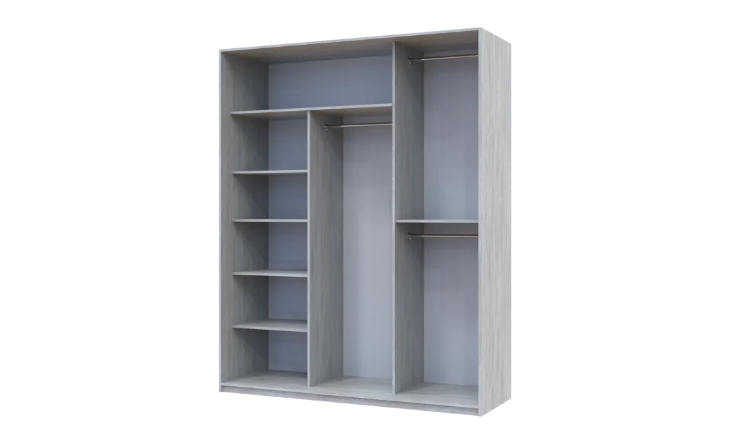 Šatní skříň Doros City Light Borovice Natti 1 DTD / 2 zrcadla 180×60×225 (80736520)
