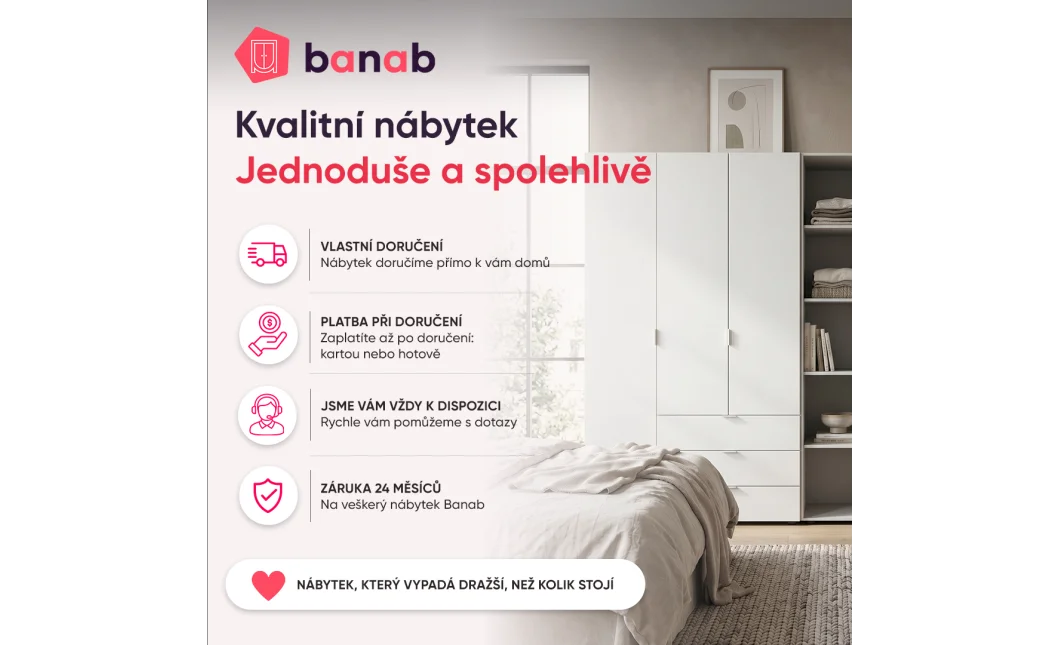 Šatní skříň Doros Gelar Bílá 4 dveře s regálem 215×49,5×203,4 (42005164)