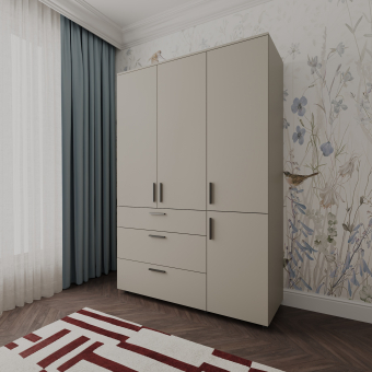 Skříň na oblečení Doros Thorn Kašmír 3 DTD/3Š tyč 135х51.6х200 (44900497)