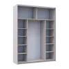 Šatní skříň s posuvnými dveřmi Doros G-Caiser Kašmír / Černá 1 DTD / 1 sklo / 3 části 180x60x240 (42005323)
