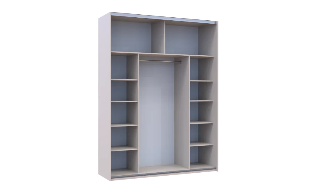 Šatní skříň s posuvnými dveřmi Doros G-Caiser Kašmír / Černá 1 DTD / 1 sklo / 3 části 180x60x240 (42005323)