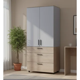 Skříň na oblečení Doros Thorn Cremona Cannolo/Šedá 2 DTD/3Š tyč 90х51.6х200 (44900457)