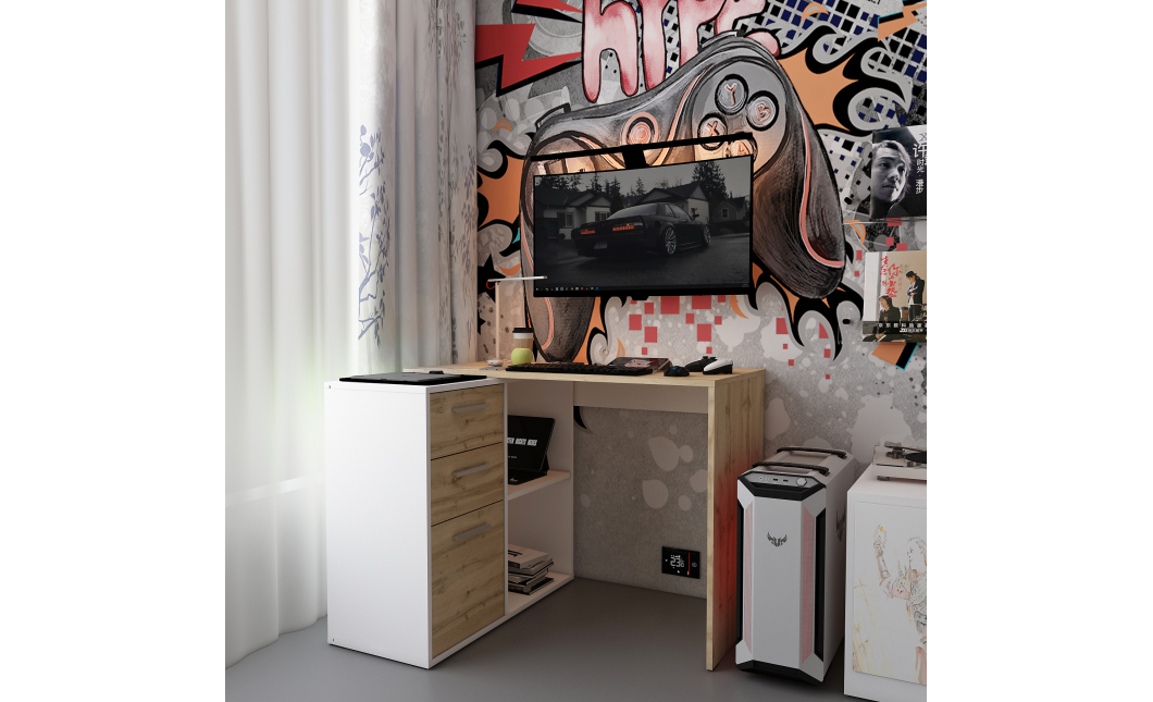 Kancelářský stůl Doros T8 Bílý/Grafit 100 × 83 × 75 (41516125)