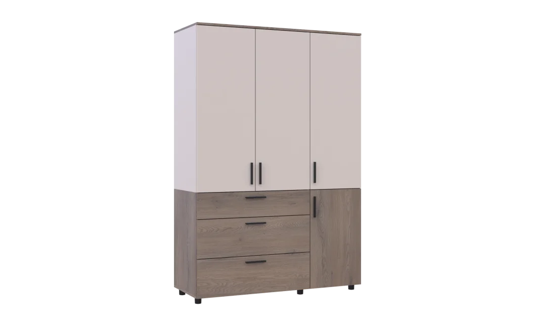 Skříň na oblečení Doros Thorn Cremona Cannolo/Kašmír 3 DTD/3Š tyč 135х51.6х200 (44900501)