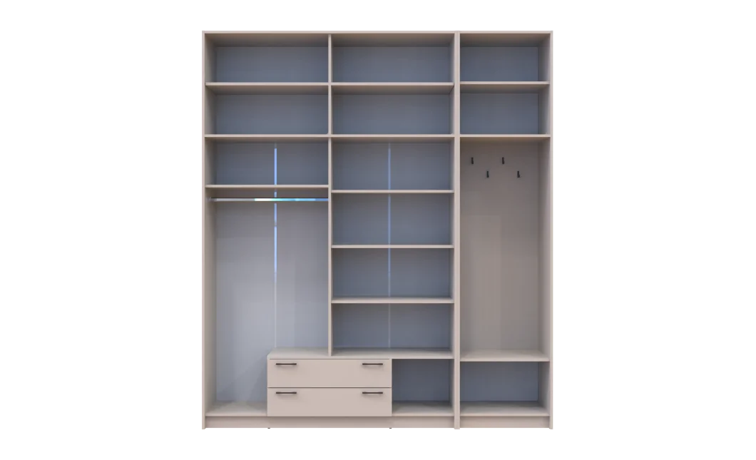 Šatní skříň Doros Rondi s věšákem a vysokým nástavcem Kašmír 4 dvere 220x52x260 (42005399)