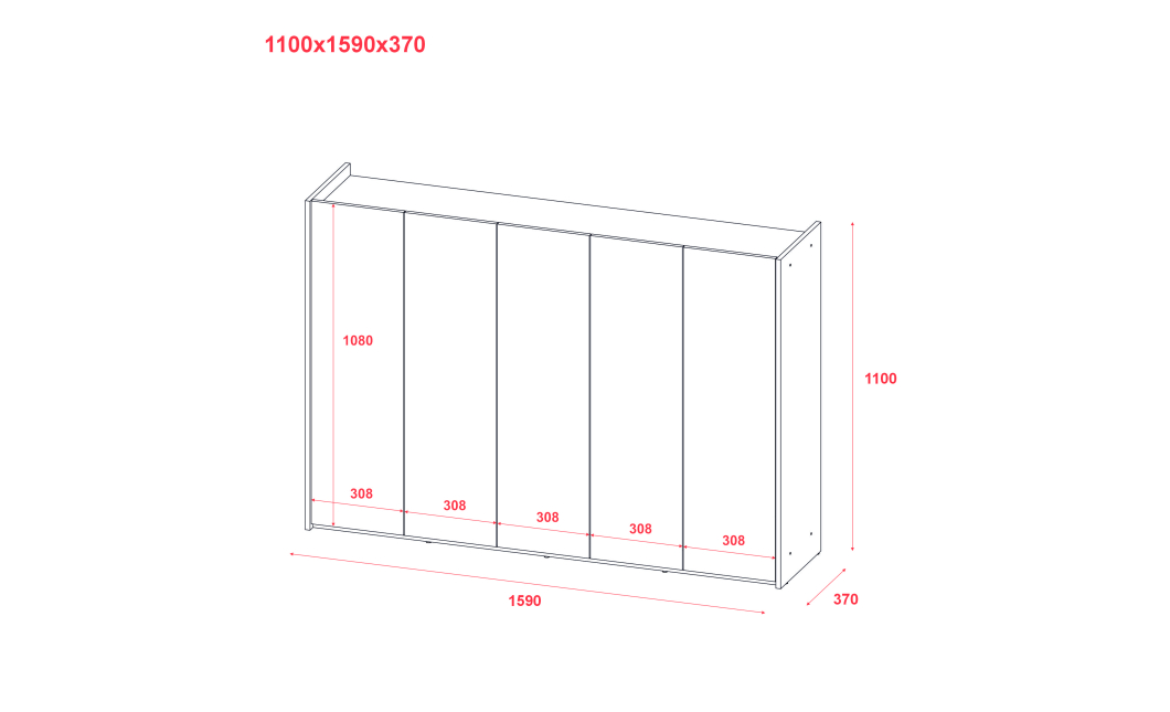 Botník se zrcadlem Doros Kassel Kašmír 5 DTD 159×40×110 (42005508)