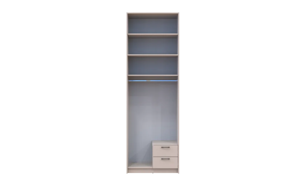 Šatní skříň Doros Rondy s s vysokým nástavcem Kašmír 2 dvere 82x52x260 (80738482)