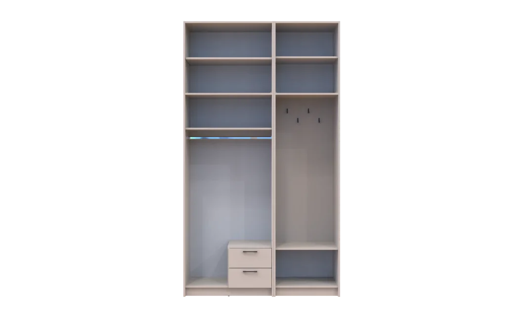 Šatní skříň Doros Rondi s věšákem a vysokým nástavcem Kašmír 2 dvere 142x52x260 (42005397)