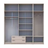 Šatní skříň Doros Rondi s věšákem, zrcadlem a nástavcem Kašmír 4 dvere 220x52x236 (42005405)