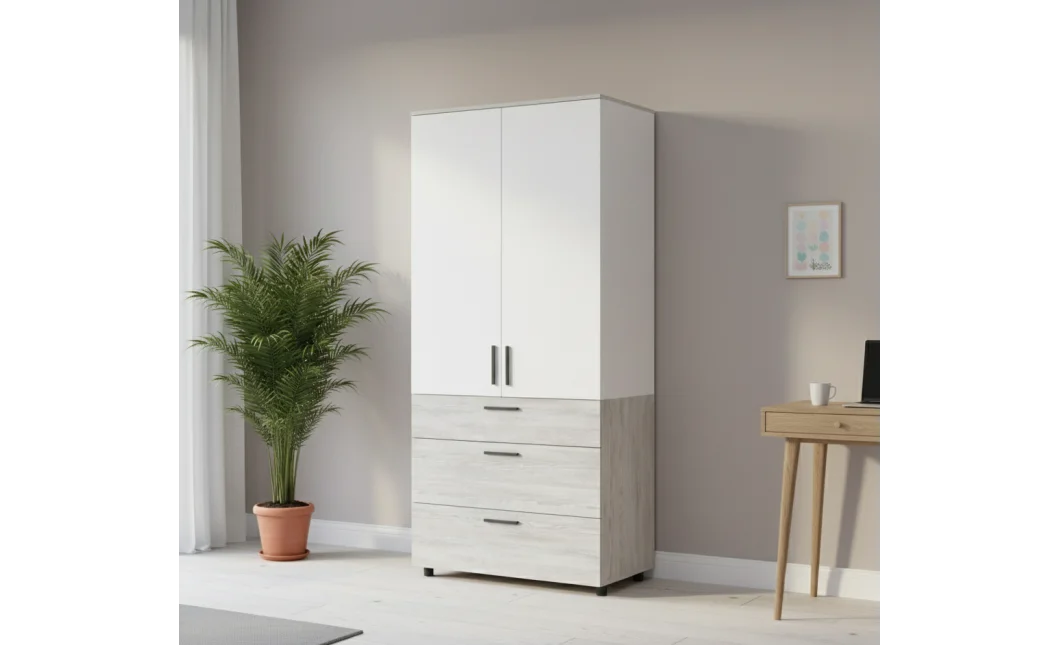 Skříň na oblečení Doros Thorn Borovice Natti/Bílá 2 DTD/3Š tyč 90х51.6х200 (44900461)