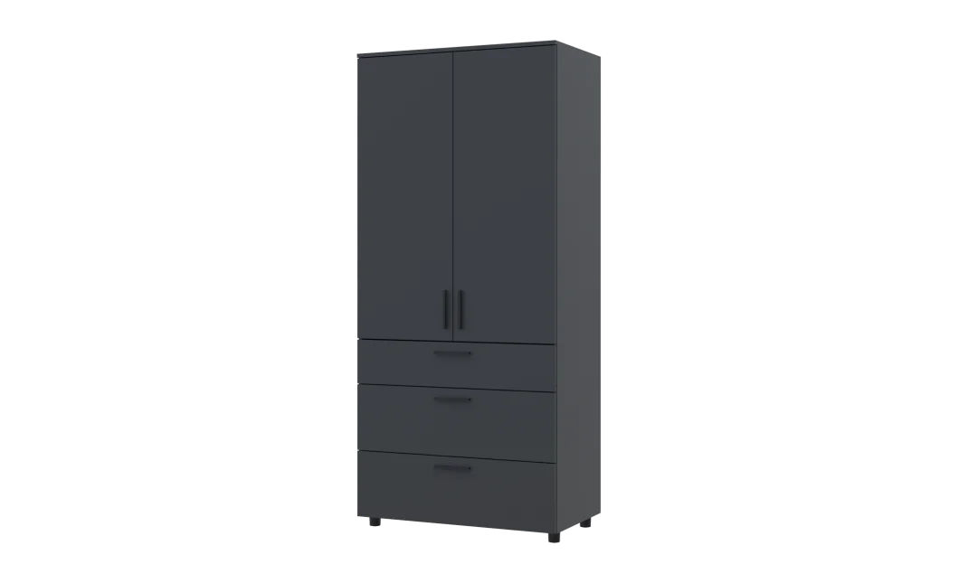 Skříň na oblečení Doros Thorn Antracit 2 DTD/3Š tyč 90х51.6х200 (44900445)