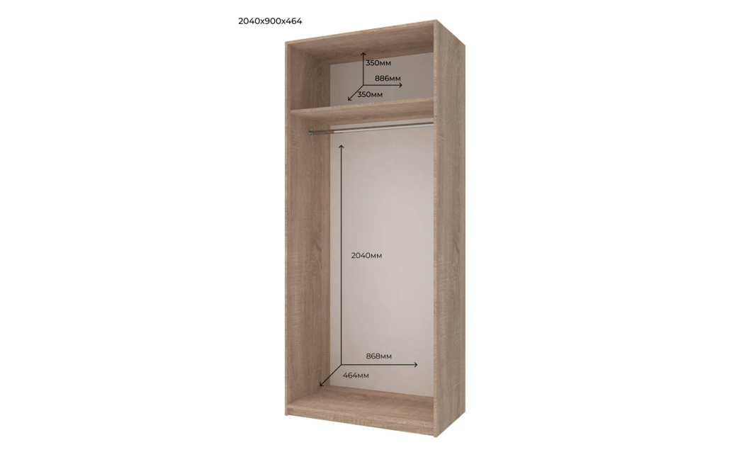 Skříň na oblečení Doros Promo s policemi Dub Sonoma 2 dveře 90×48×204 (42005098)