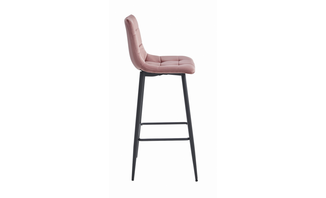 Barová židle ARCETO – tmavě růžový samet / černé nohy (10038551)