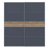 Šatní skříň Doros G-Caiser Bílá / Grafit vložka Dub Evok 2 DTD / 5 části 220×60×240 (44900282)