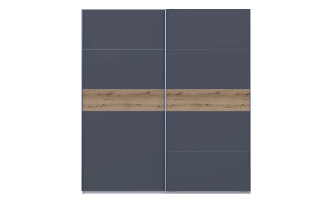 Šatní skříň Doros G-Caiser Bílá / Grafit vložka Dub Evok 2 DTD / 5 části 220×60×240 (44900282)