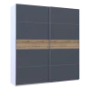 Šatní skříň Doros G-Caiser Bílá / Grafit vložka Dub Evok 2 DTD / 5 části 220×60×240 (44900282)