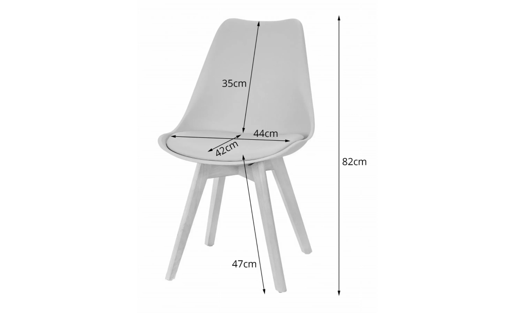 Jedálenský set: stôl KAMI okrúhly 80 cm biely / nohy vo farbe dreva + 2 stoličky MARK sivé (100831327)