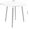 Jedálenský stôl Doros KAMI okrúhly 80 cm – biely / nohy vo farbe dreva (10038311)