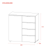 Komoda Doros Ron 1 1 dveře 4 zásuvky Bílý 80 × 38 × 81 (41516005)