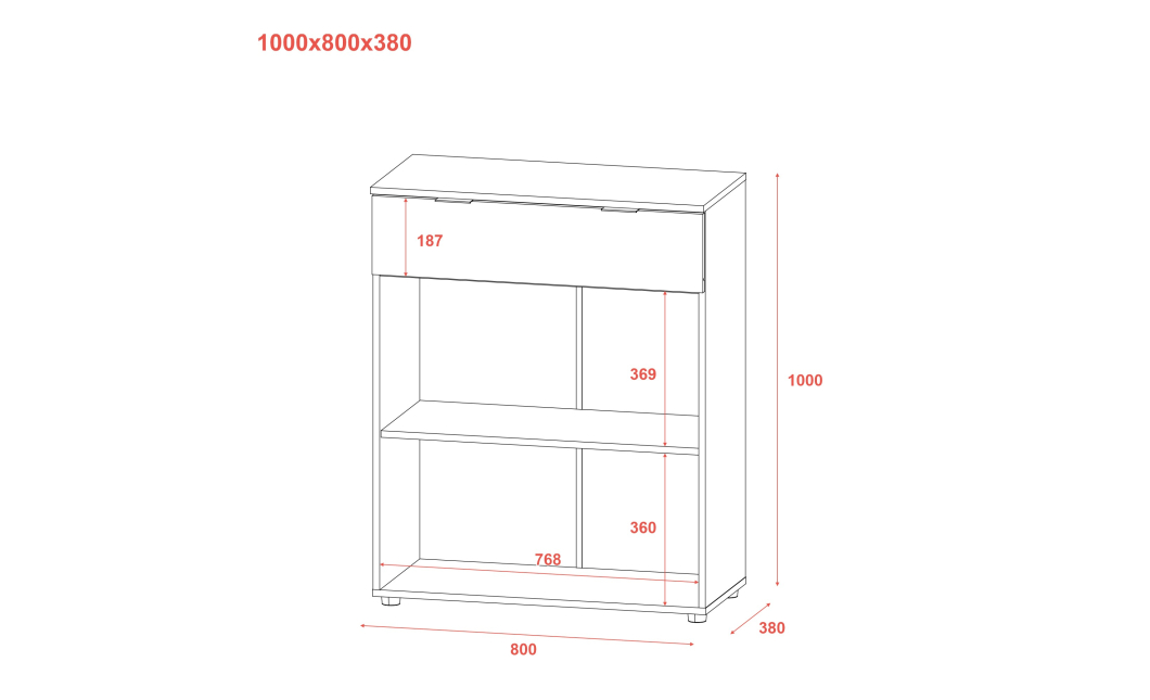 Komoda Doros Ron 2 2 dveře 1 zásuvka Kašmír 80 × 38 × 100 (41516044)